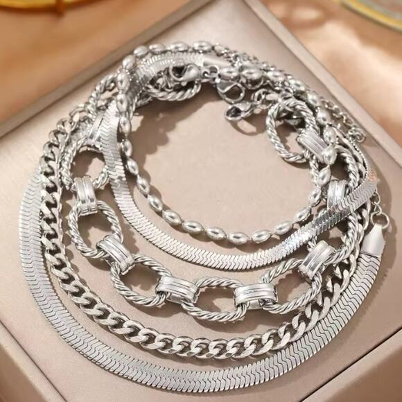 Silver Plated Bracelet Set - Picture 2 of 3